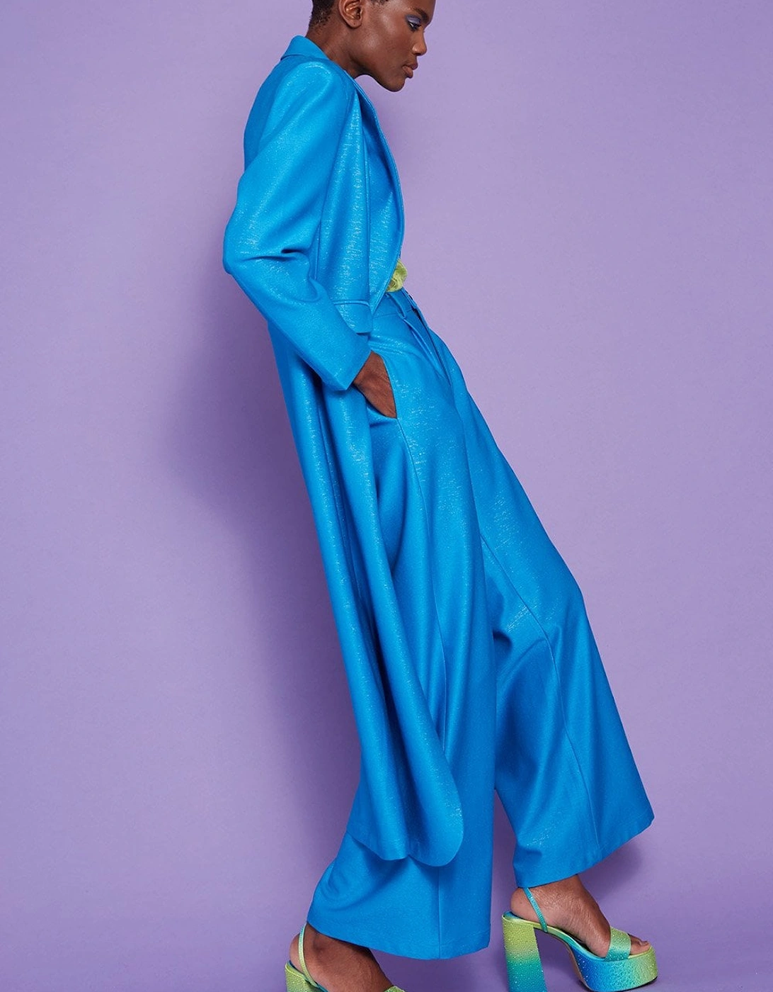 Tencel Blue Trench Coat, 4 of 3