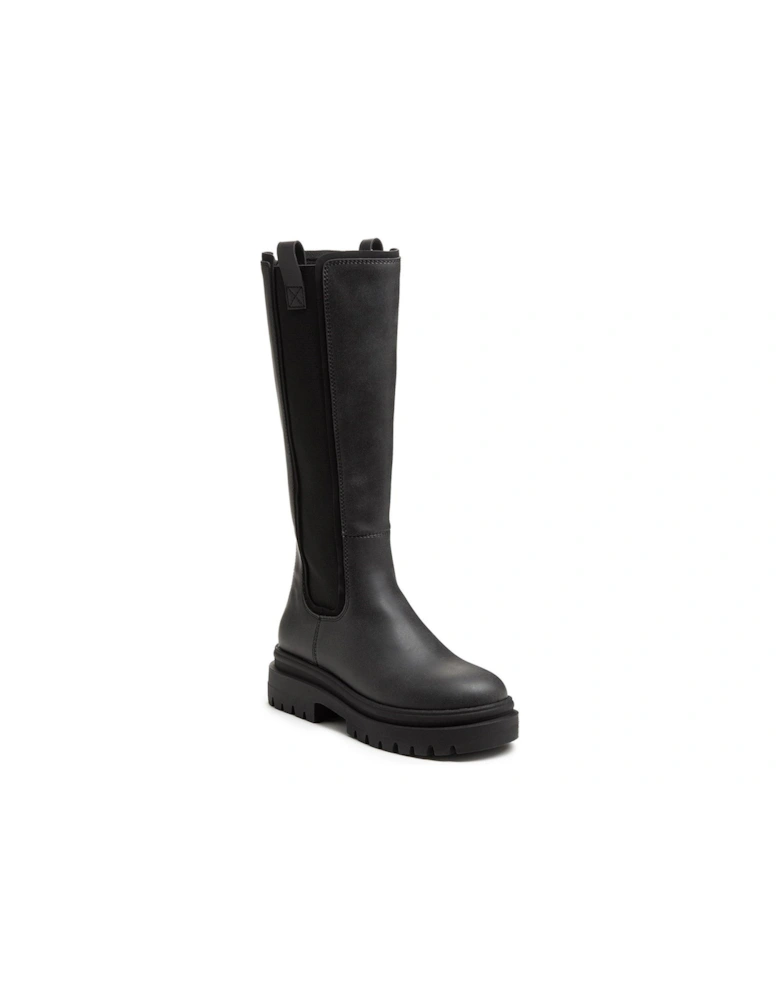 Drea Zip Back Knee Boots - Black