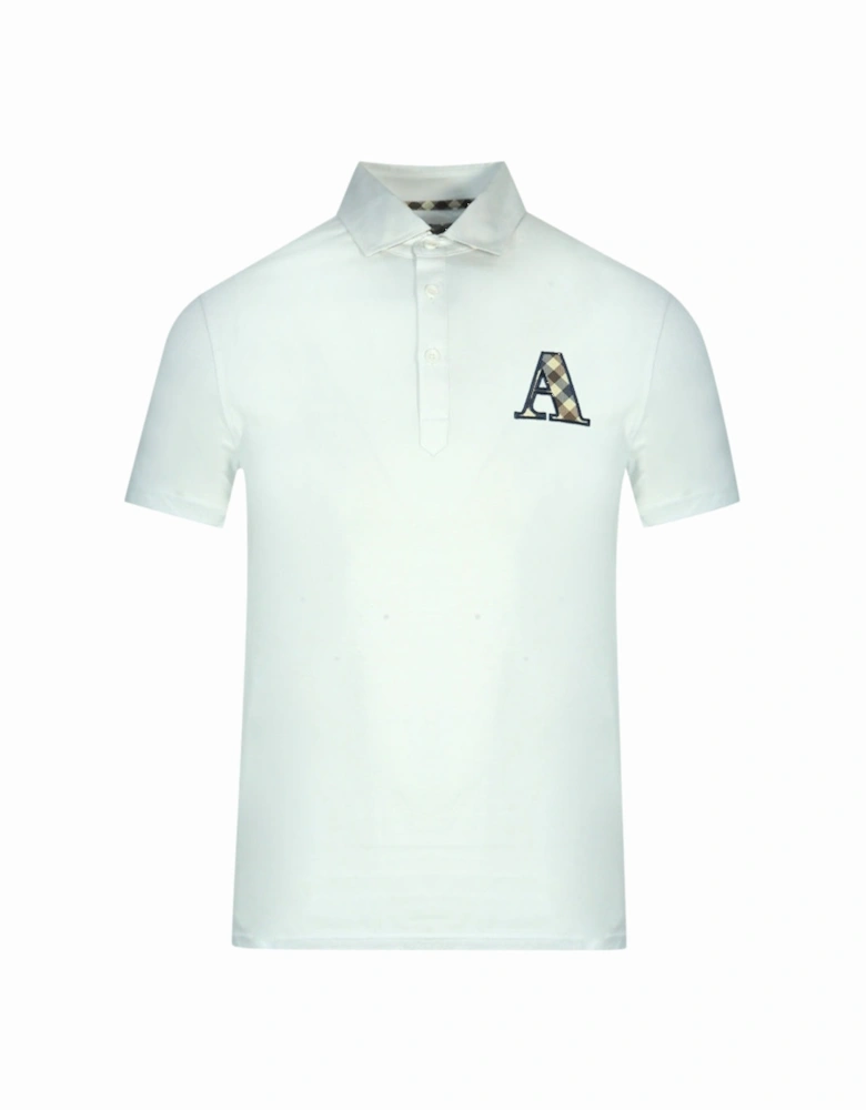 Check A Logo White Polo Shirt