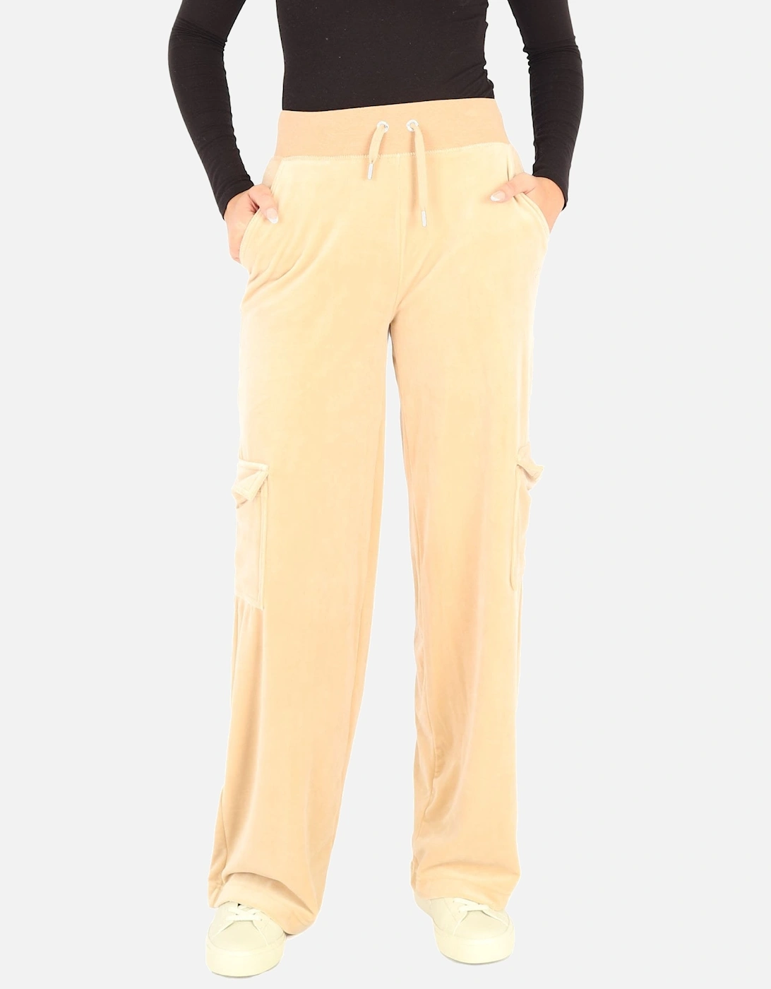 Audree Velour Cargo Beige Sweatpant