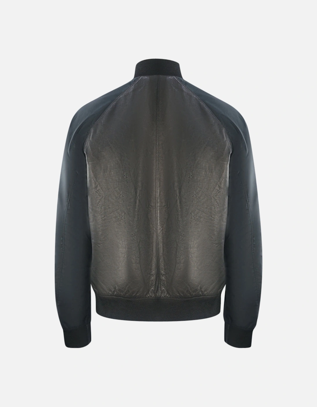 Emporio Armani Contrast Arms Black Leather Jacket