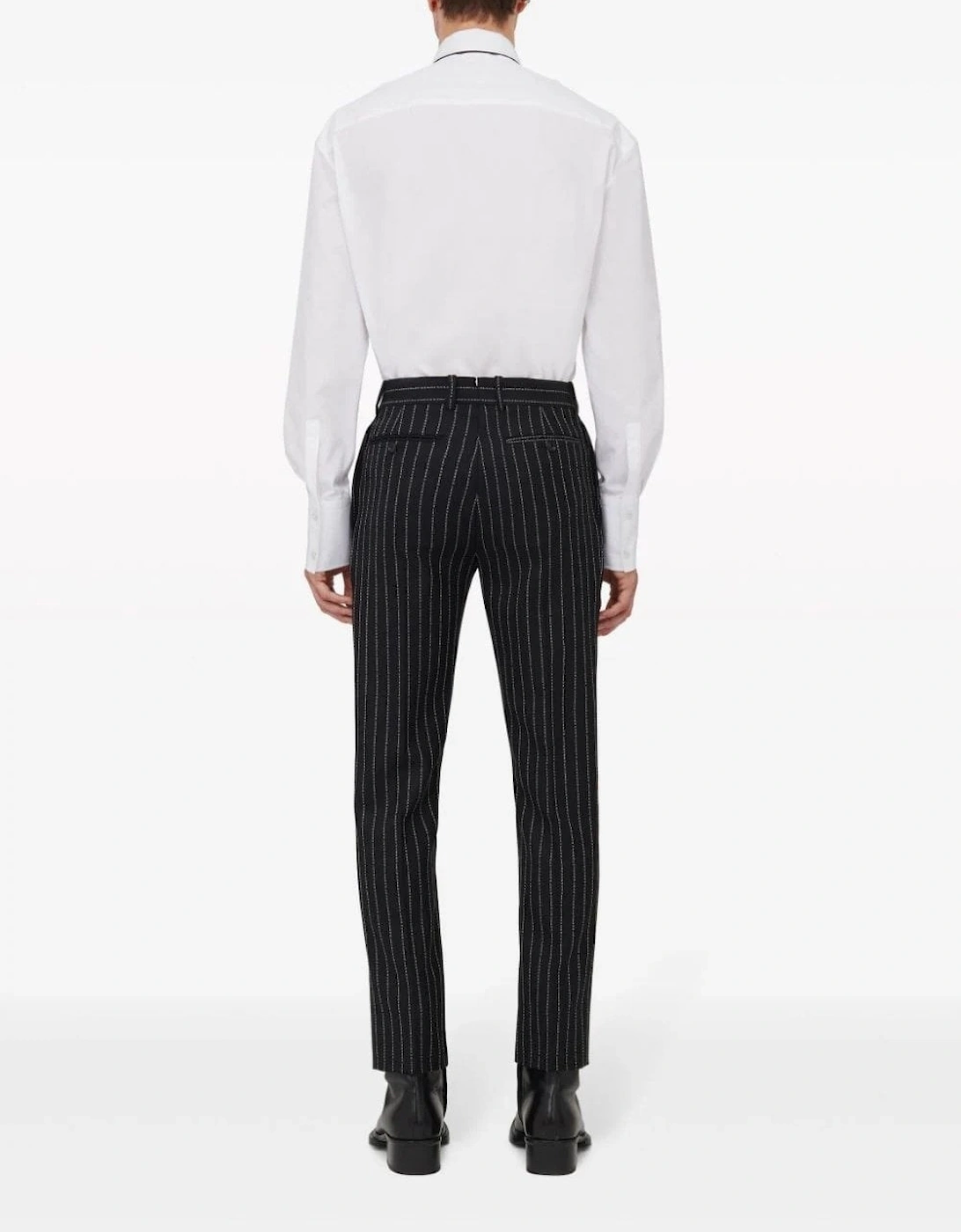 Lettered Pinstripe Trousers Black