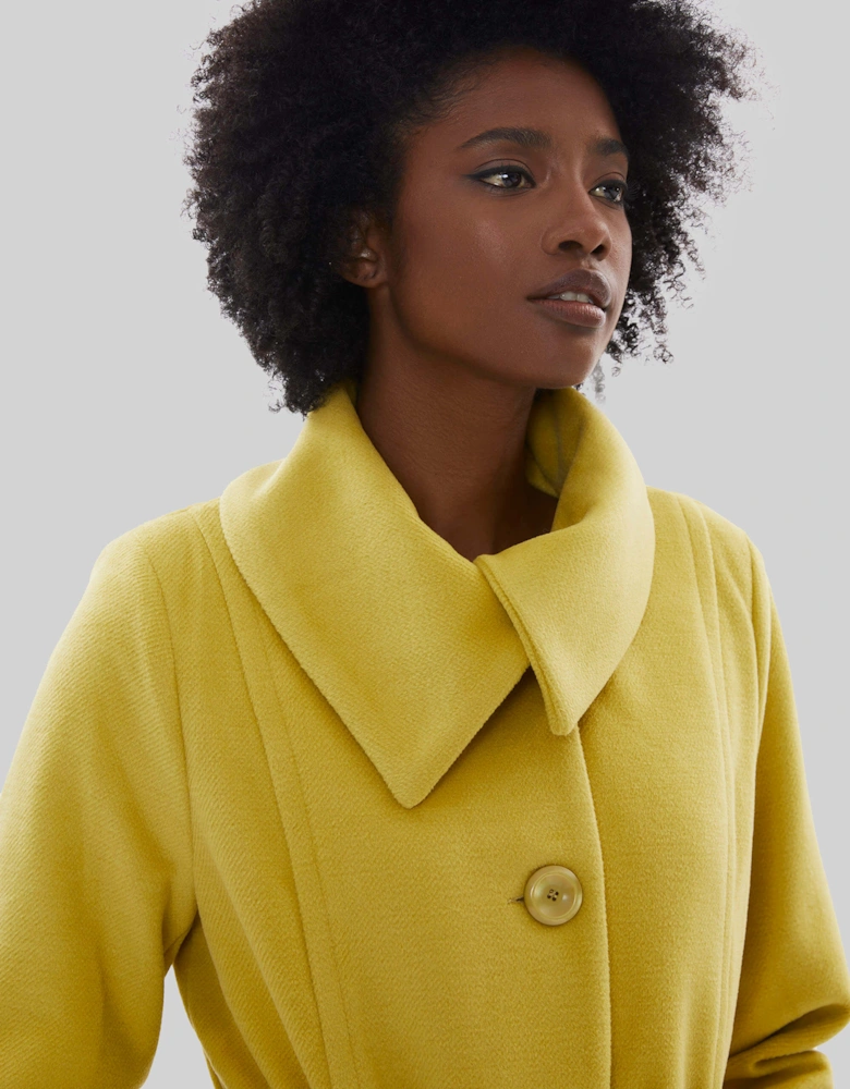 Large Collar Belted Coat Lime