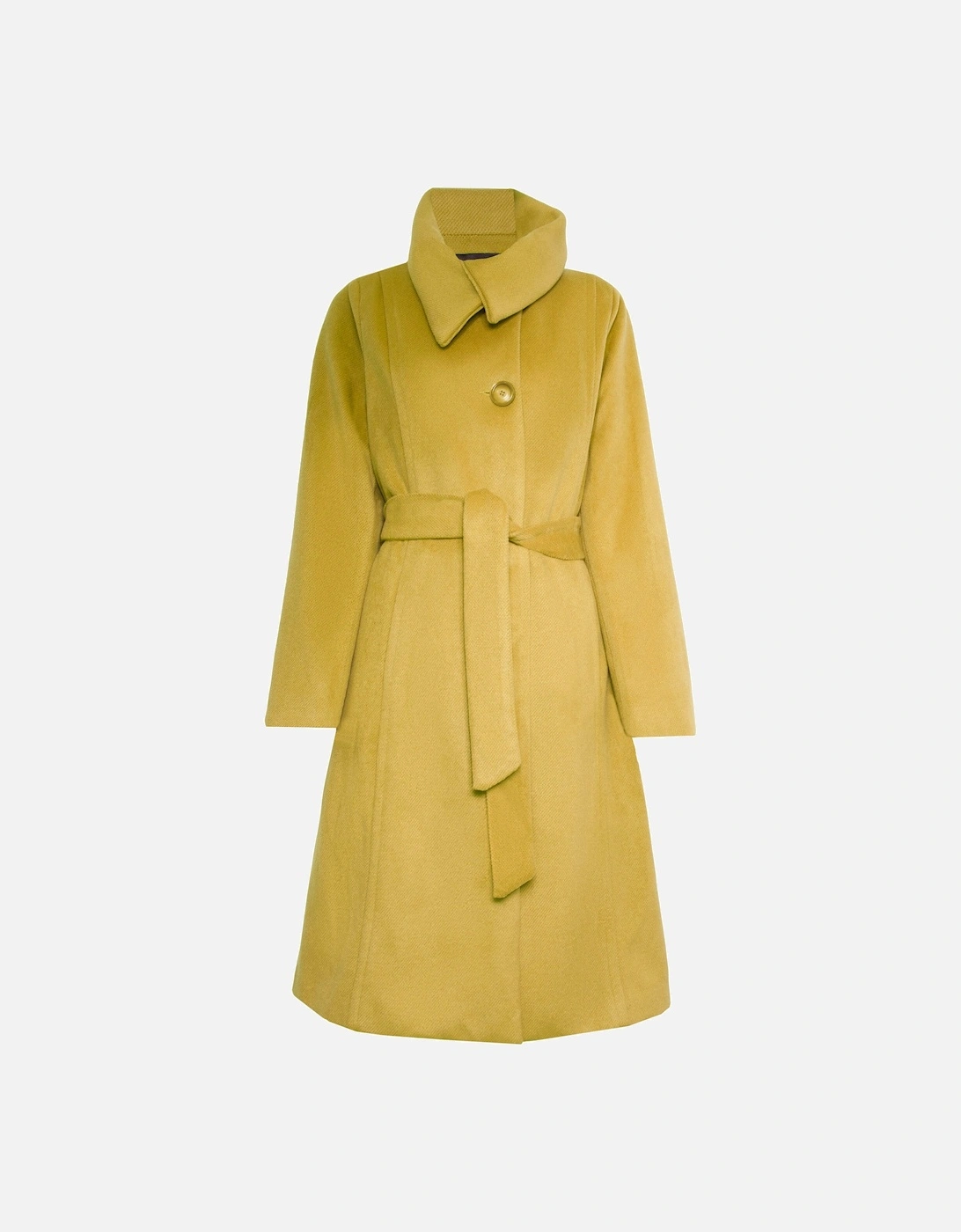 Large Collar Belted Coat Lime