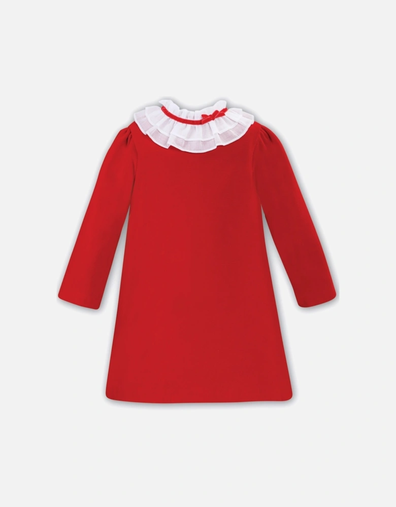 Red Frill Neck Dress