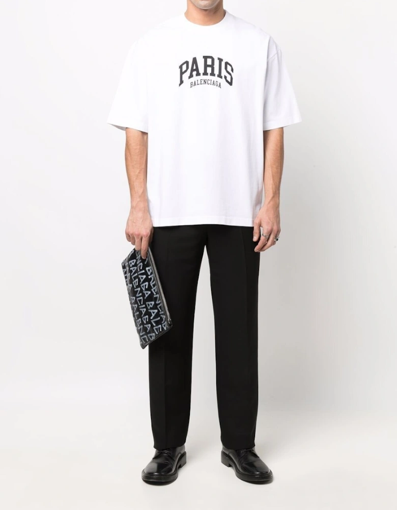 Paris Logo Cotton T-shirt White