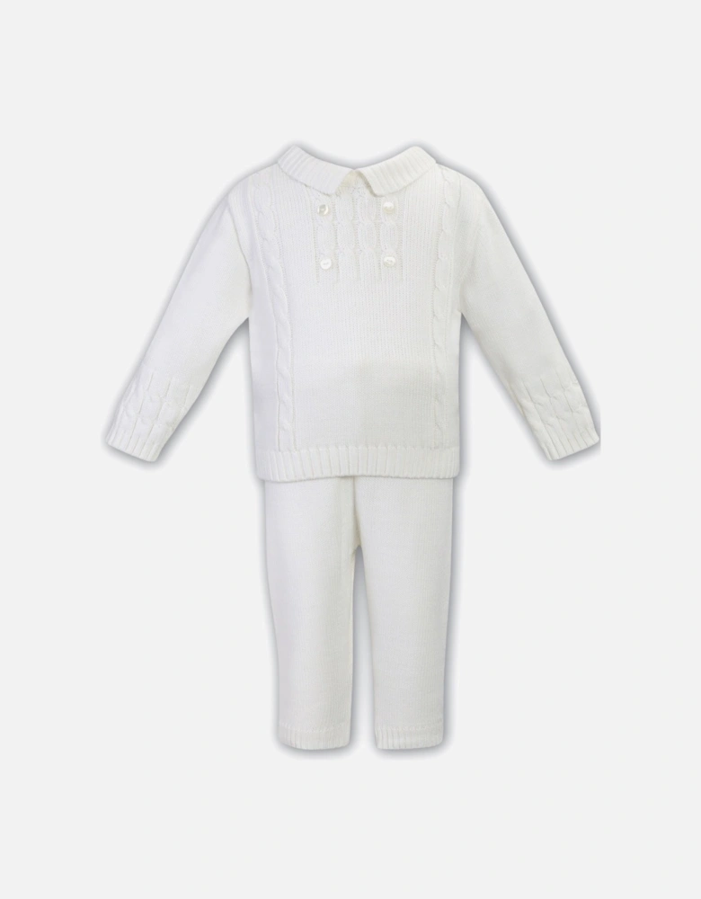 Ivory Knit Trouser Set