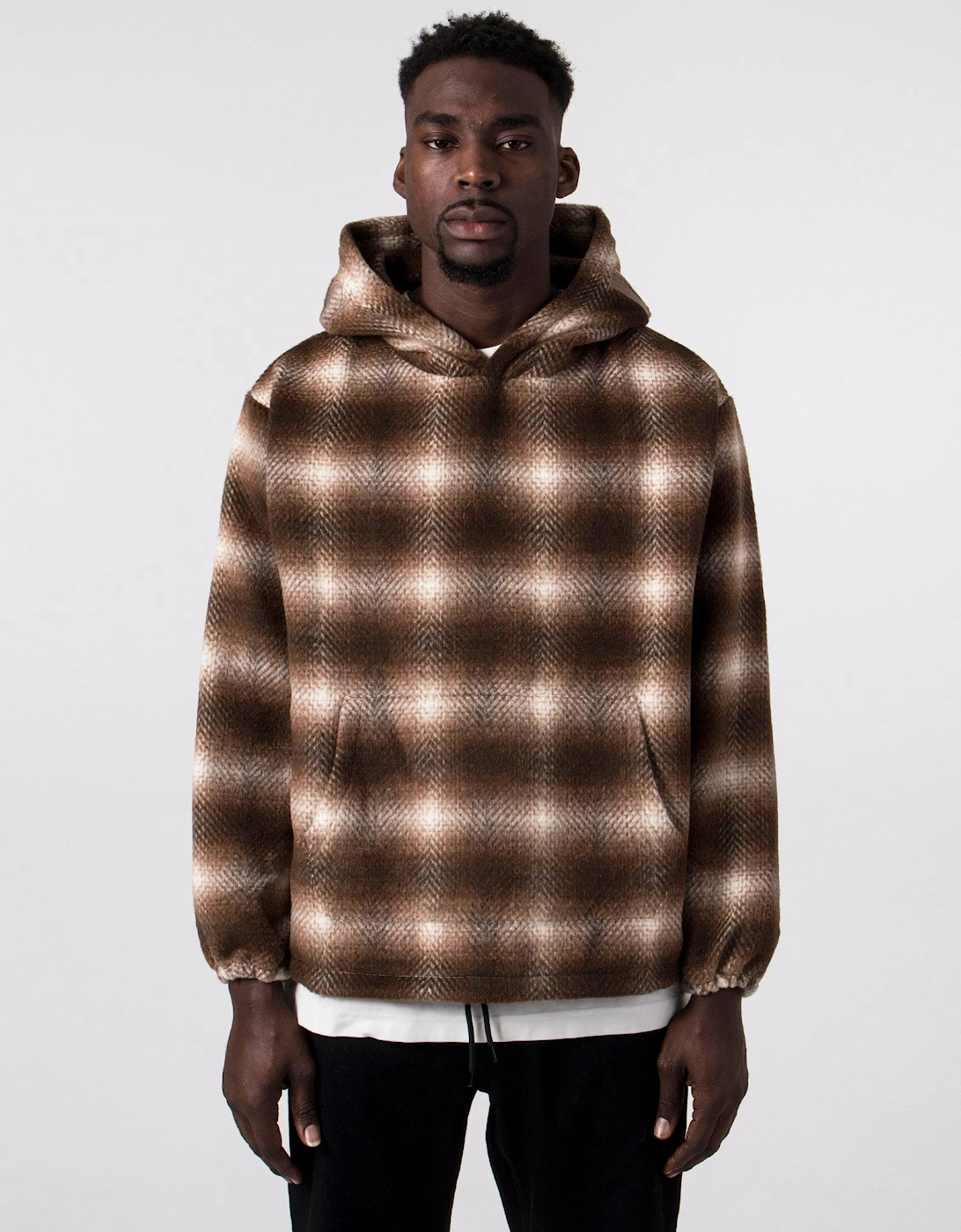 Relaxed Fit Beyond Plaid Woven Hoodie