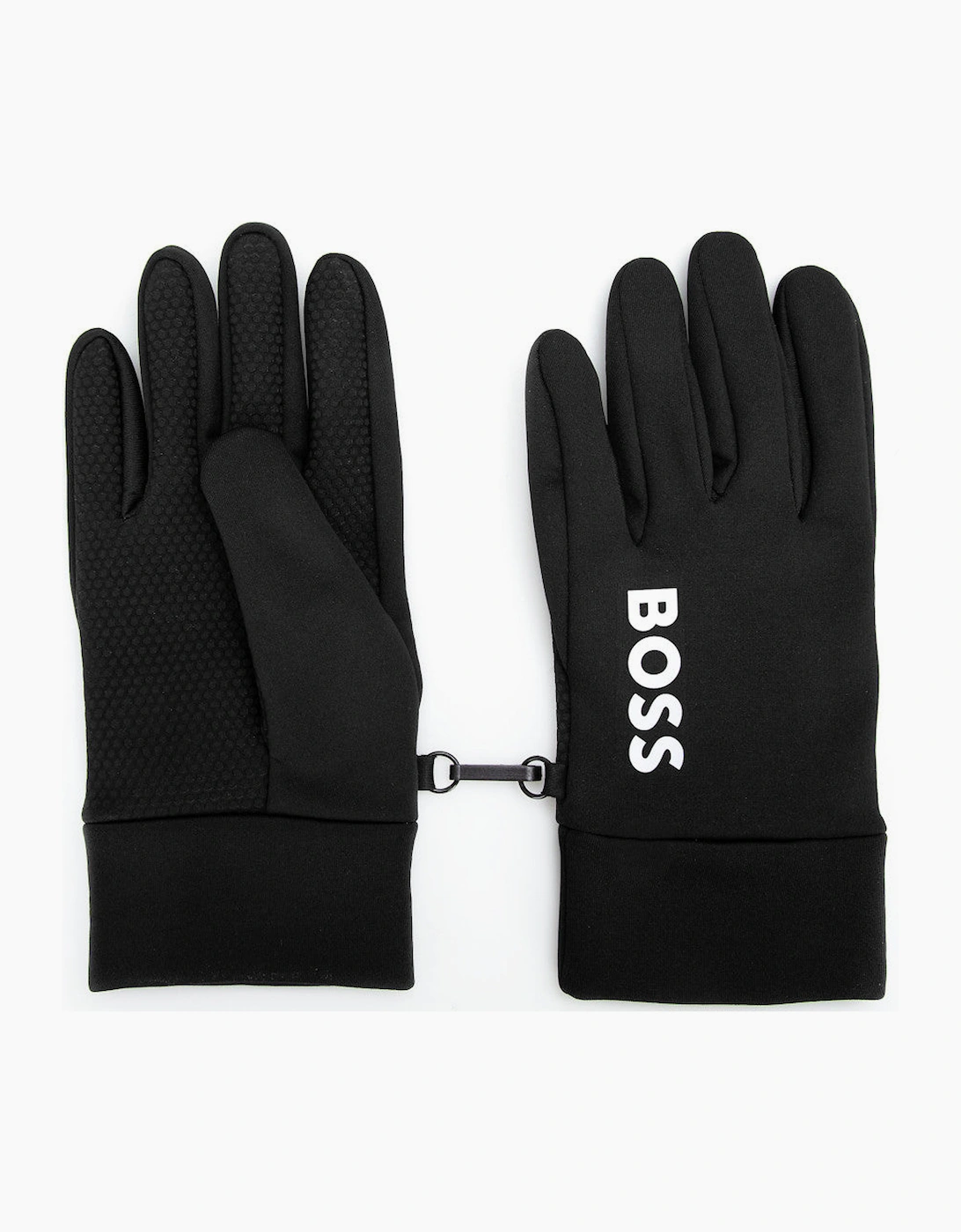 Men's BOSS Green Running Gloves 001 Black - Black/Black - Size: 8