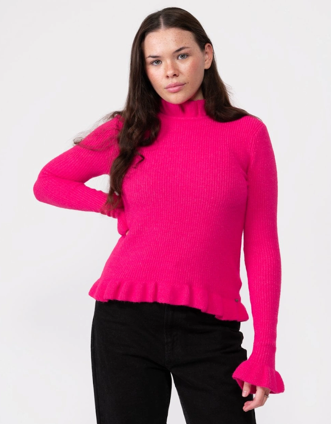 Pipalee Womens Frill Detail Cropped Sweater, 6 of 5
