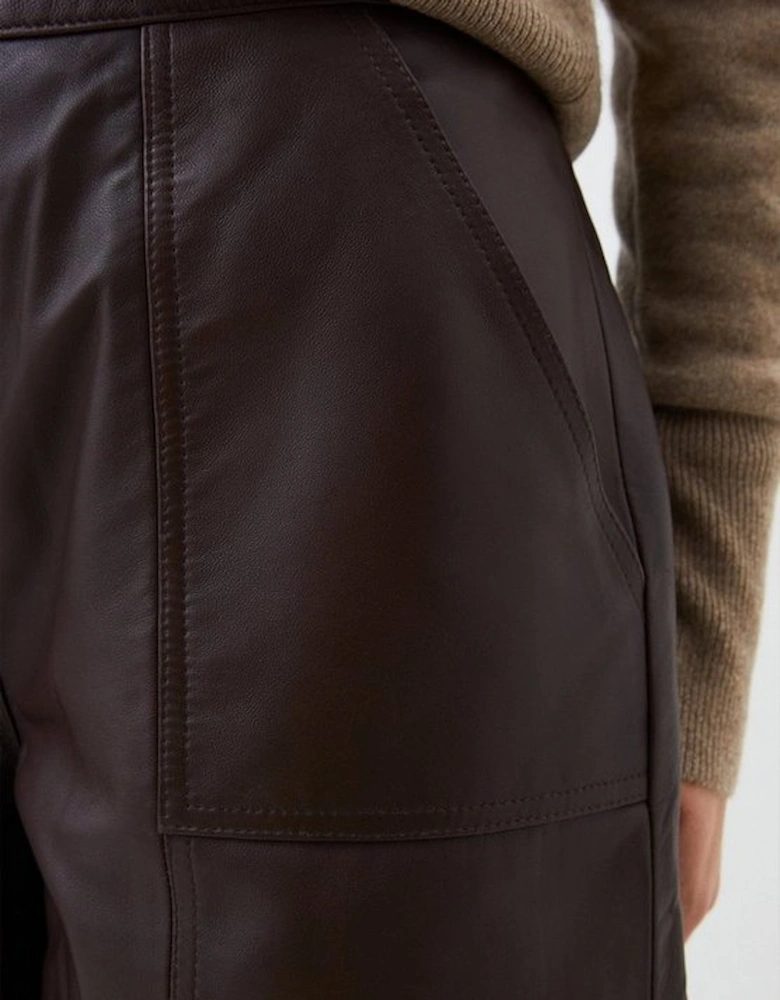 Clean Leather Pocket Detail Shorts