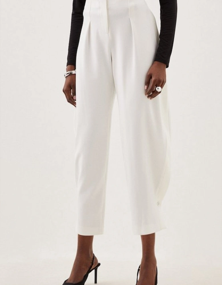 Tailored Compact Stretch Barrel Leg Trousers