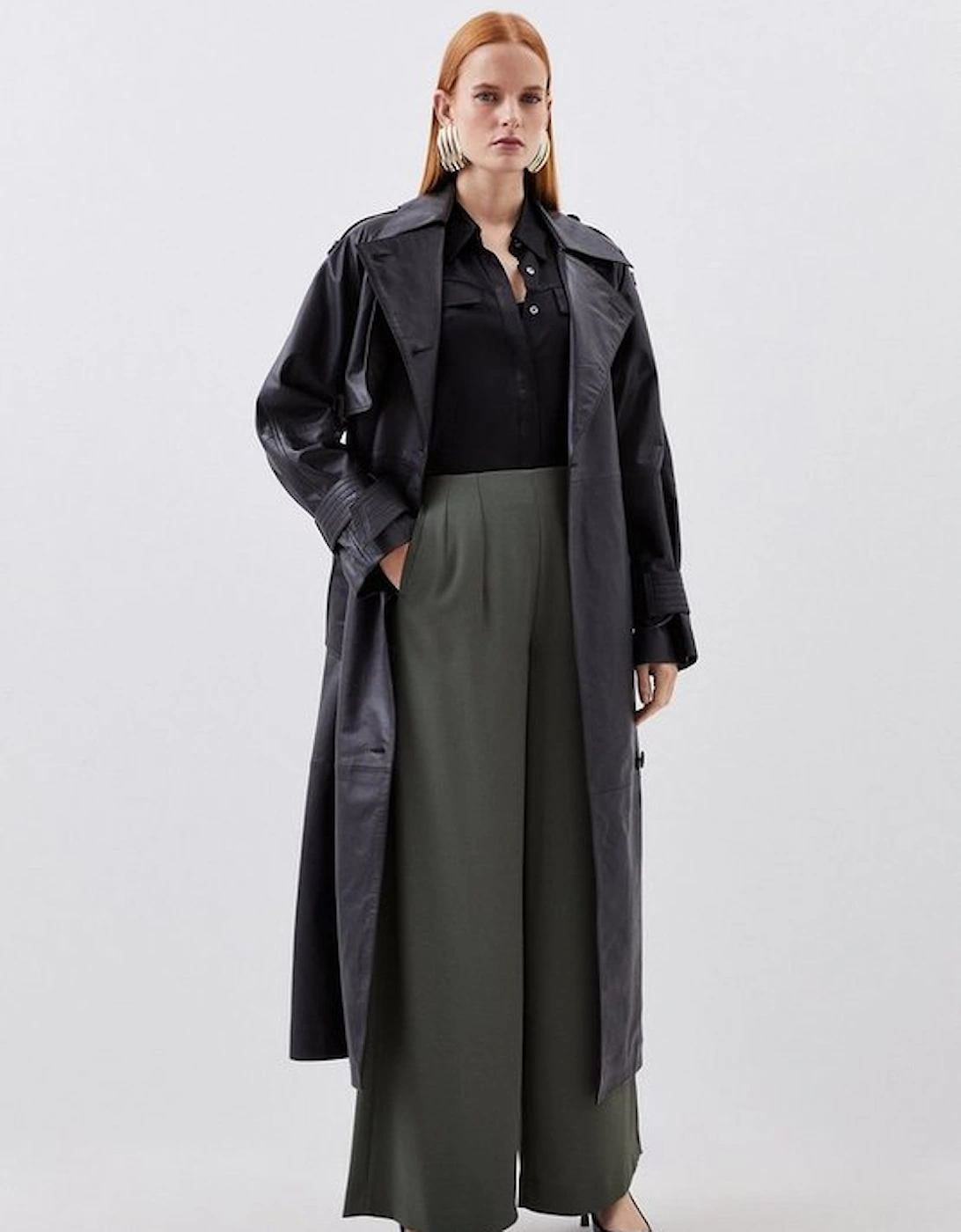 Tailored Dart Detail Waistband Wide Leg Trousers, 5 of 4