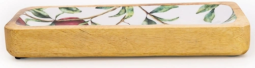 Handcrafted Pomegranate Mango Wooden Serving Platter White 30.5cm