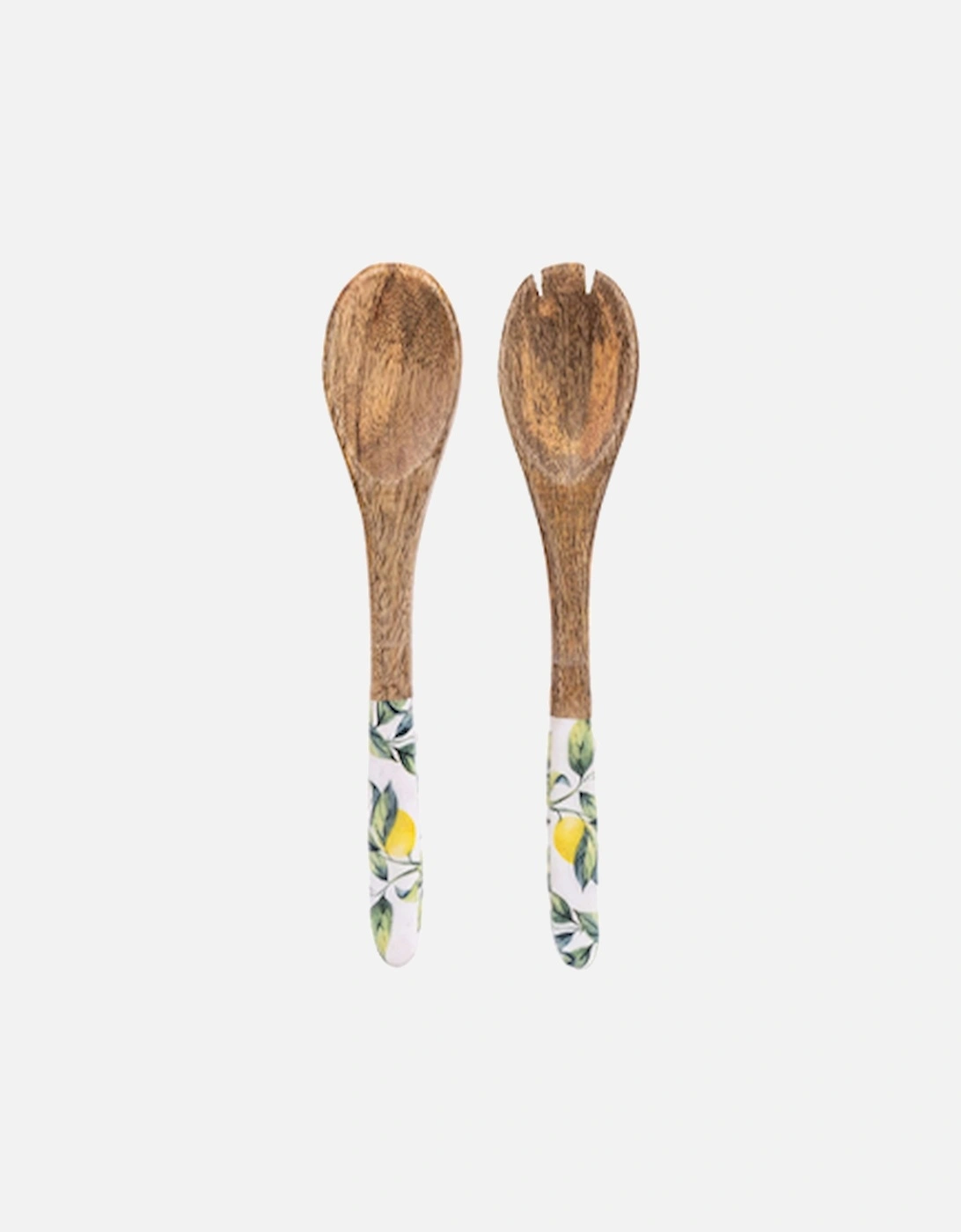 Handcrafted Lemon Wooden Fork & Spoon Set Of 2, 3 of 2