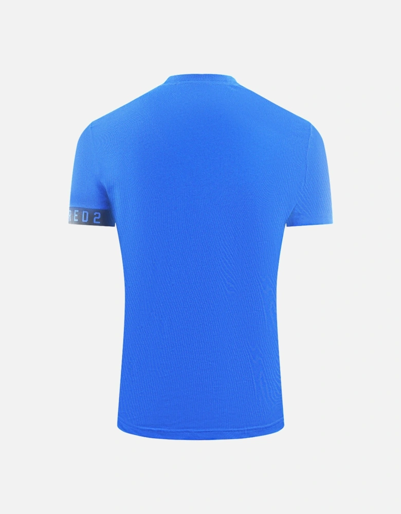 Brand Logo on Sleeve Blue Underwear T-Shirt