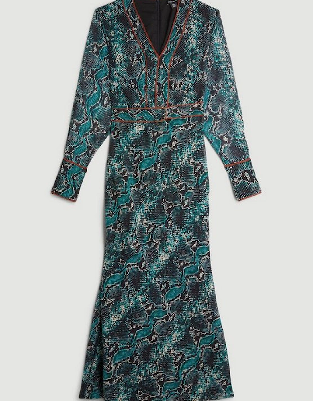 Petite Printed Georgette Woven Maxi Dress With Scarf Detail
