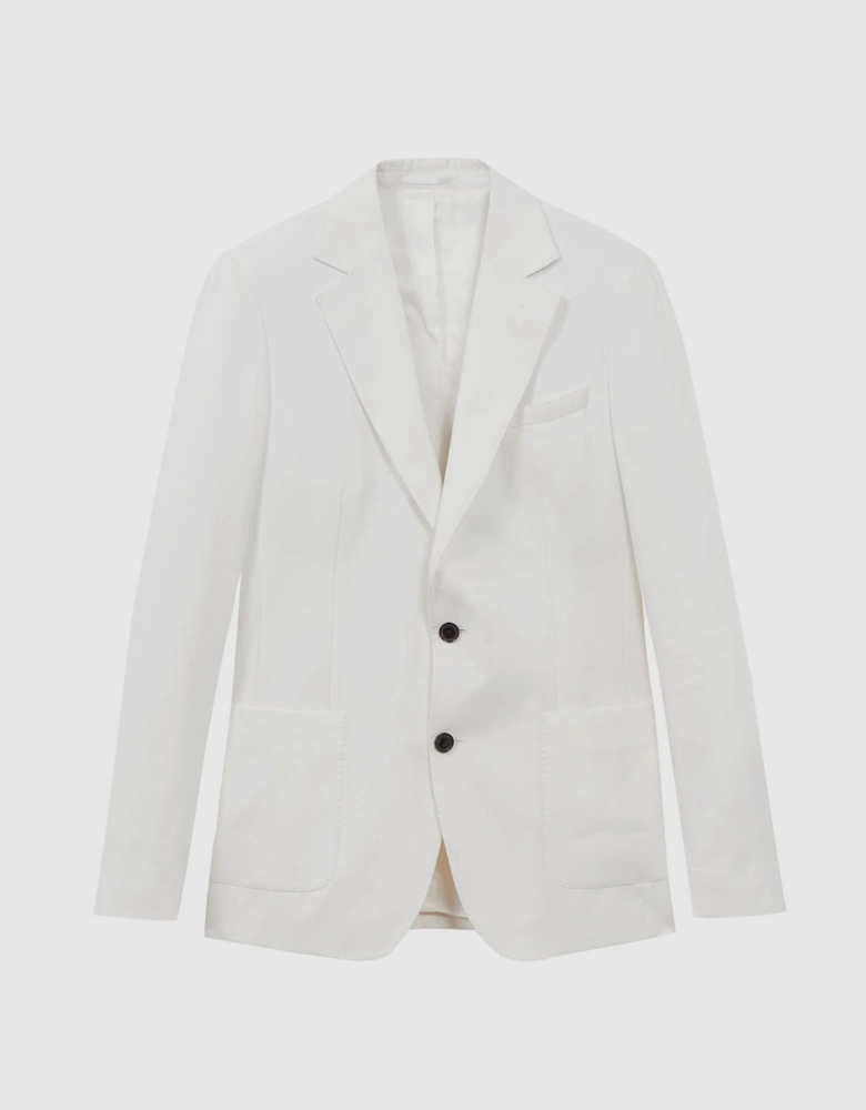 Atelier Sea Island Cotton Slim Fit Single Breasted Blazer