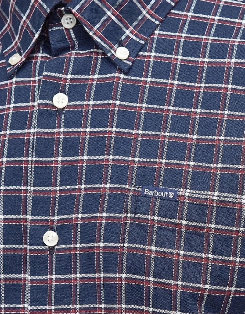 Hertitage Men's Navy Check Tailored Fit Harthope Shirt