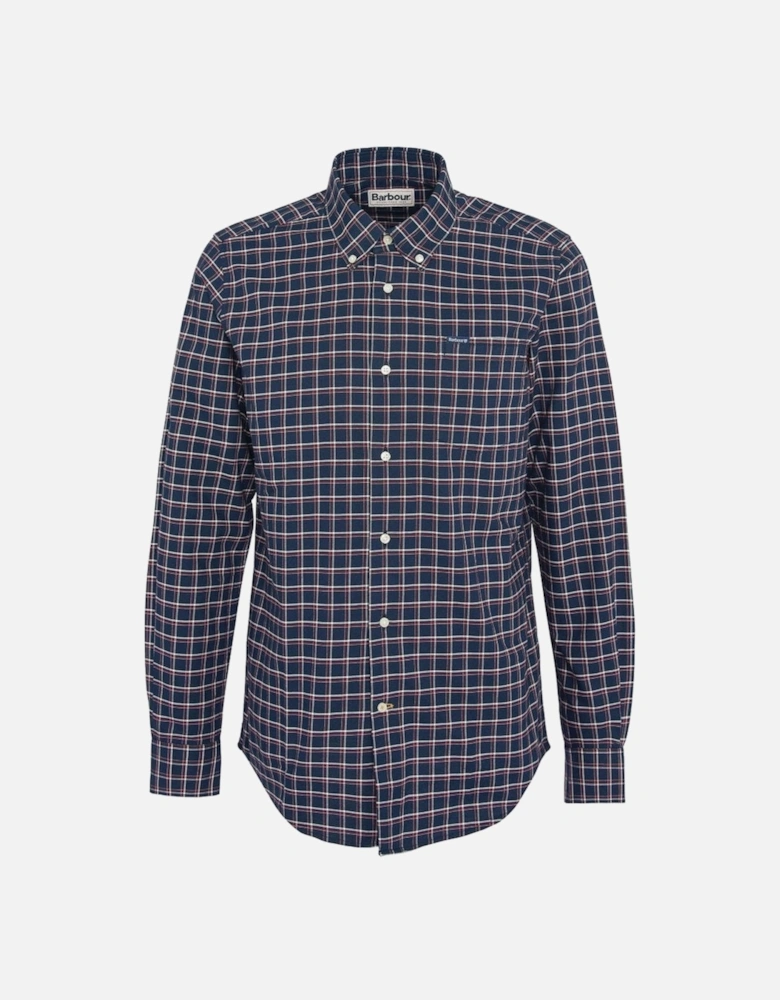 Hertitage Men's Navy Check Tailored Fit Harthope Shirt