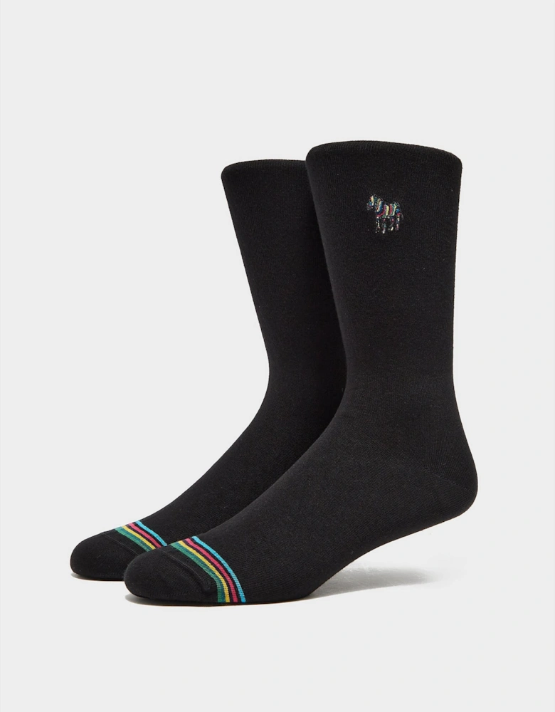 Mens Zebra Logo Striped Socks