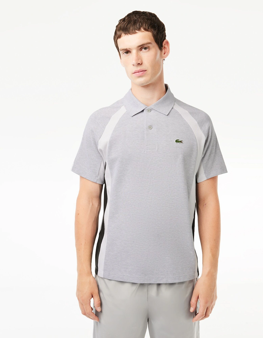 Mens Cotton Mini-Pique Colourblock Polo Shirt, 7 of 6