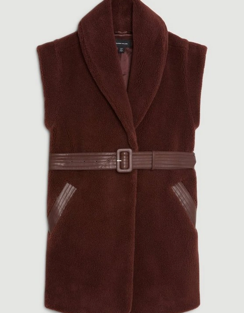 Teddy Borg Sleeveless Belted Gilet