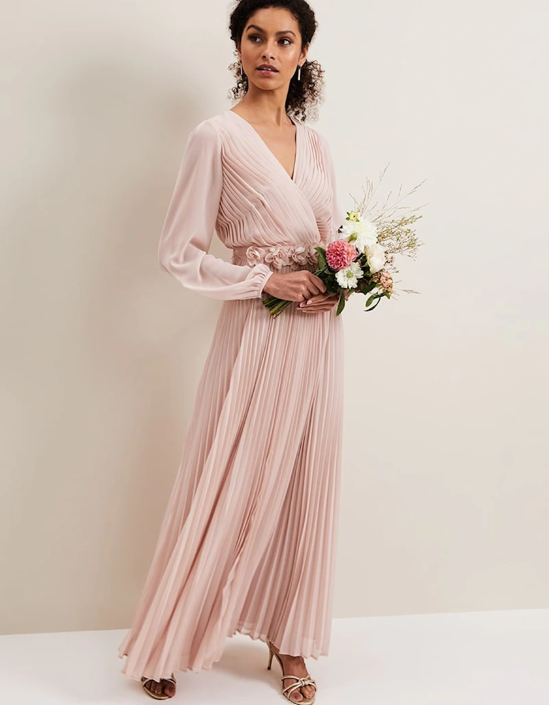 Alecia Pleated Maxi Dress, 2 of 1