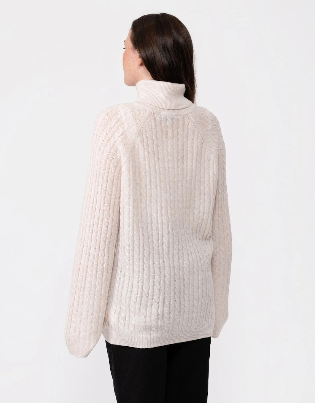 Cable Knit Womens Roll-Neck Jumper