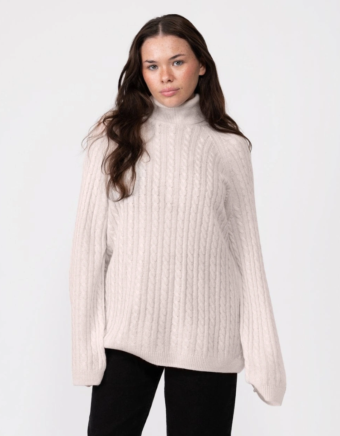 Cable Knit Womens Roll-Neck Jumper, 5 of 4
