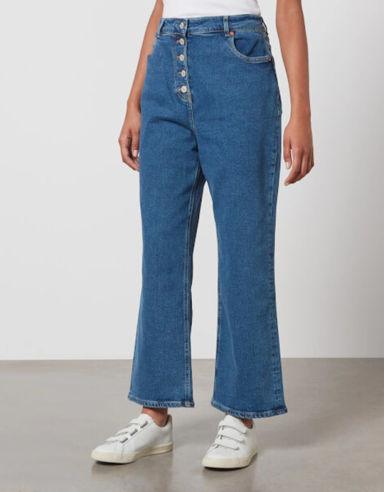 PS Cotton-Blend Cropped Wide-Leg Jeans