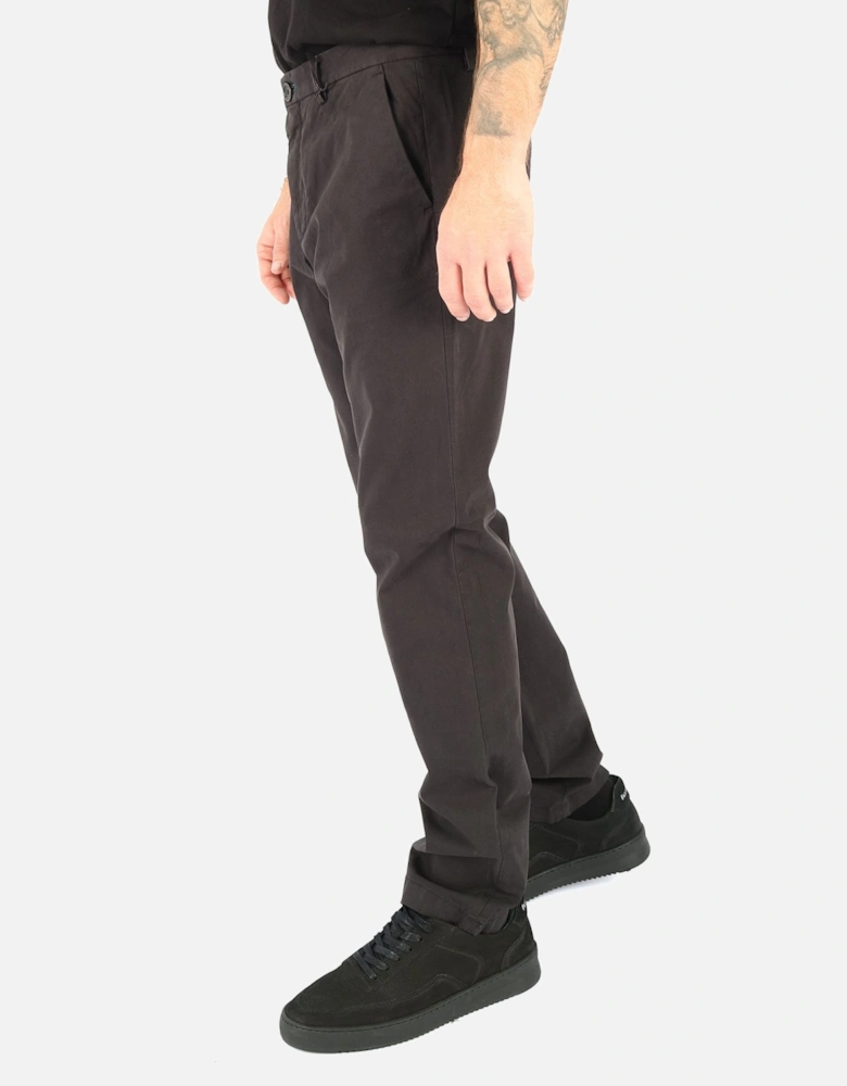 Slim Fit Embroidered Zebra Black Stretch Chino