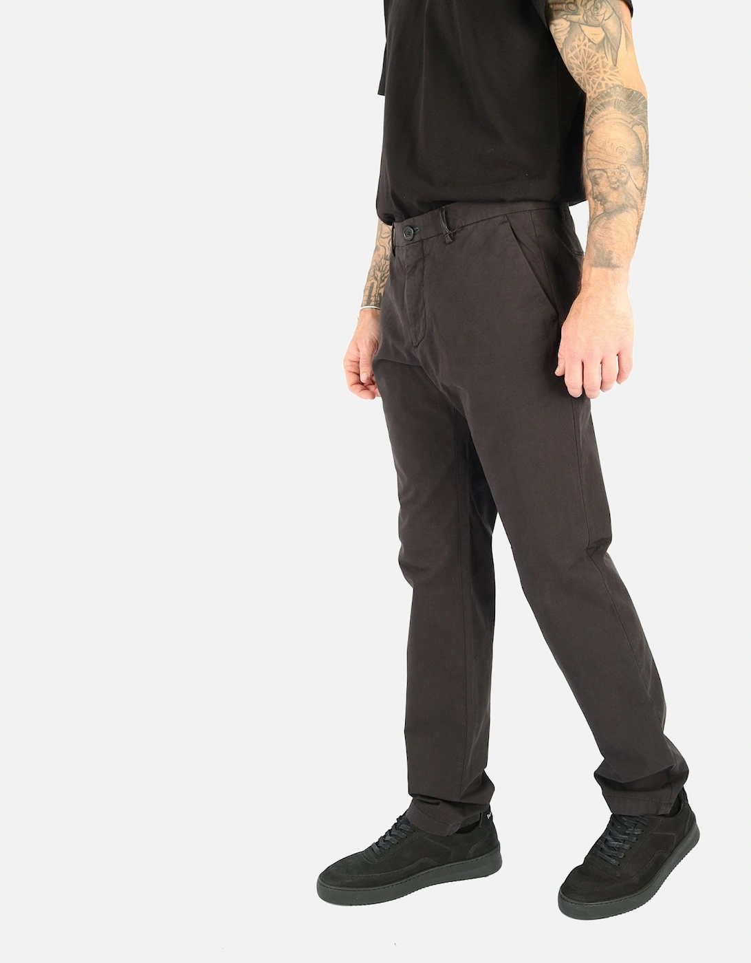 Slim Fit Embroidered Zebra Black Stretch Chino