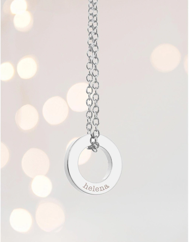 Personalised Mini Ring Necklace - Silver