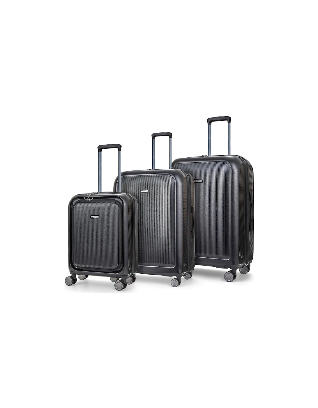 Austin 8 wheel Hardshell PP 3pc Suitcase with TSA lock -Black, 3 of 2