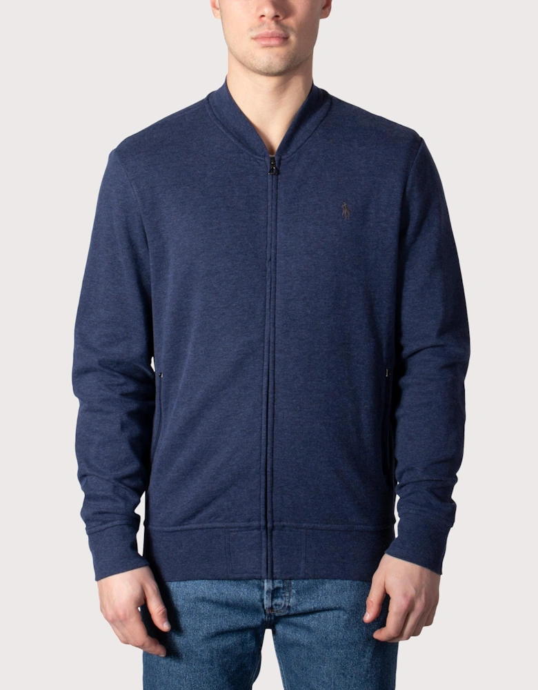 Luxury Jersey Zip Through Baseball Sweatshirt