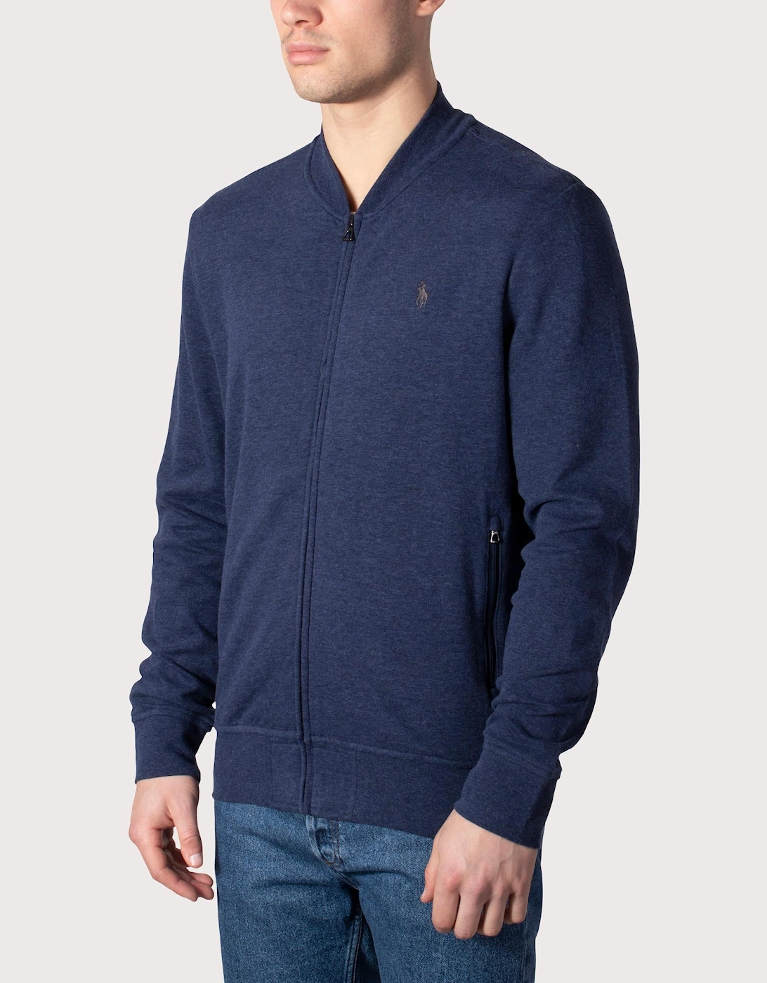 Luxury Jersey Zip Through Baseball Sweatshirt