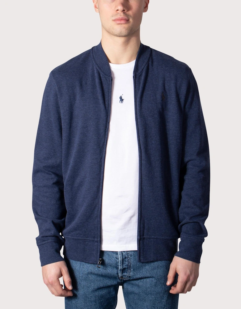 Luxury Jersey Zip Through Baseball Sweatshirt