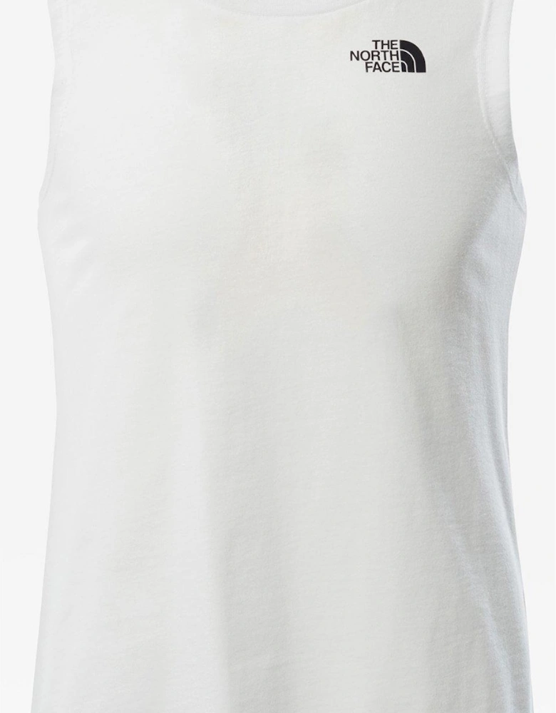 Girls Simple Dome Tank - White