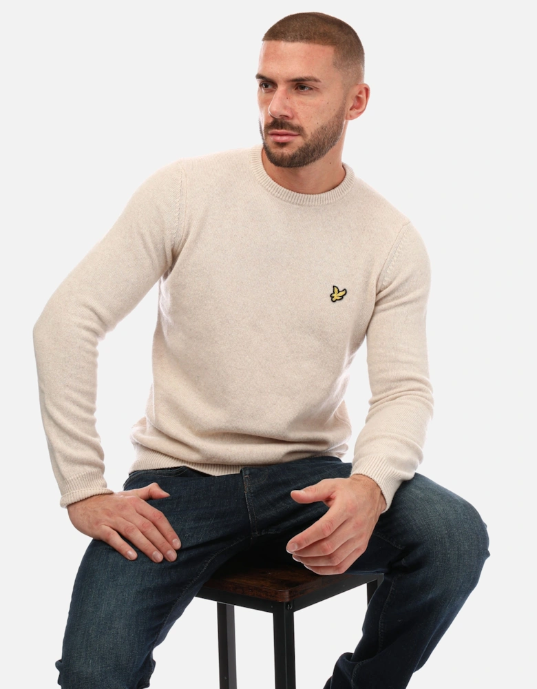 Mens Crew Neck Lambswool Blend Jumper