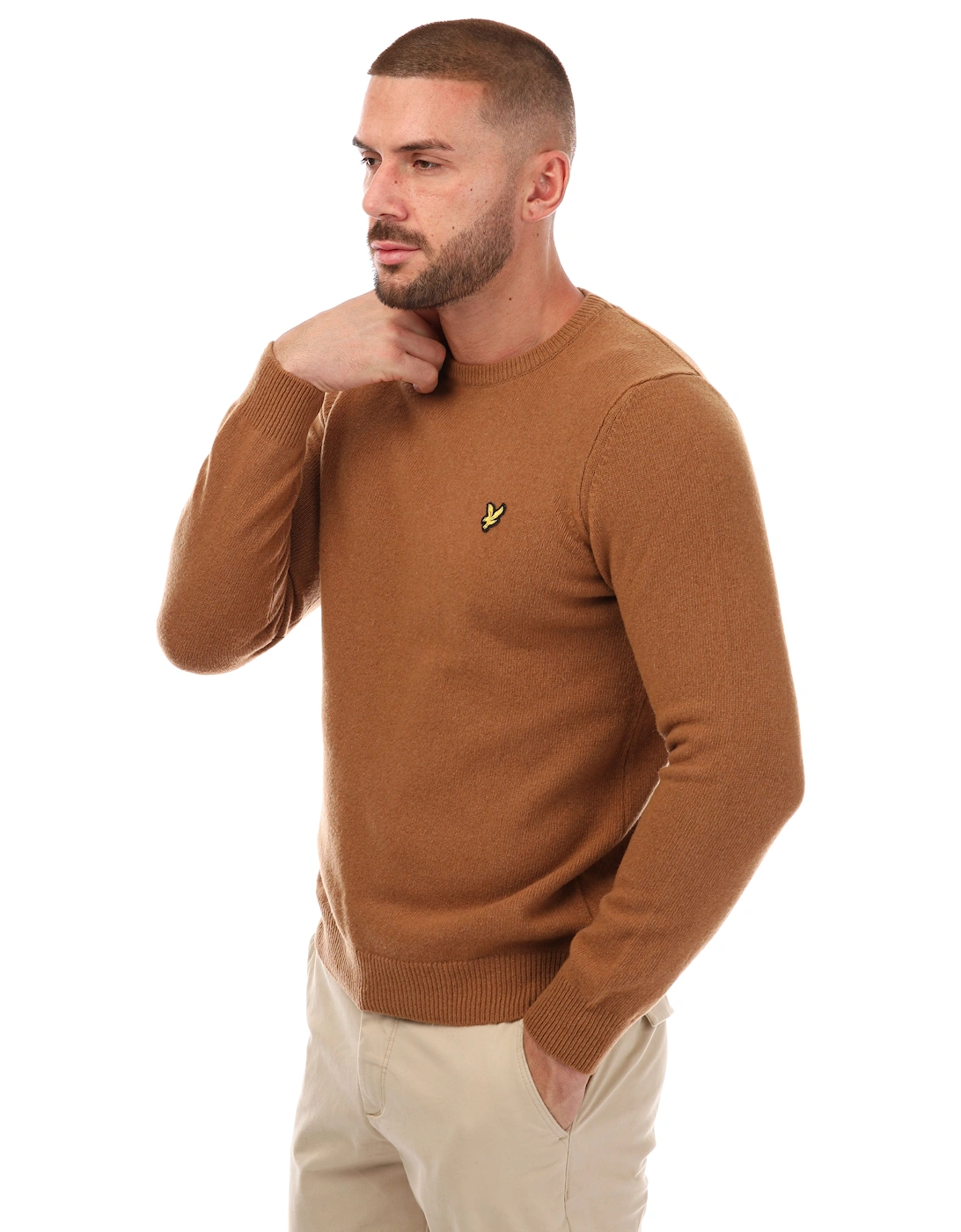 Mens Crew Neck Lambswool Blend Jumper, 5 of 4