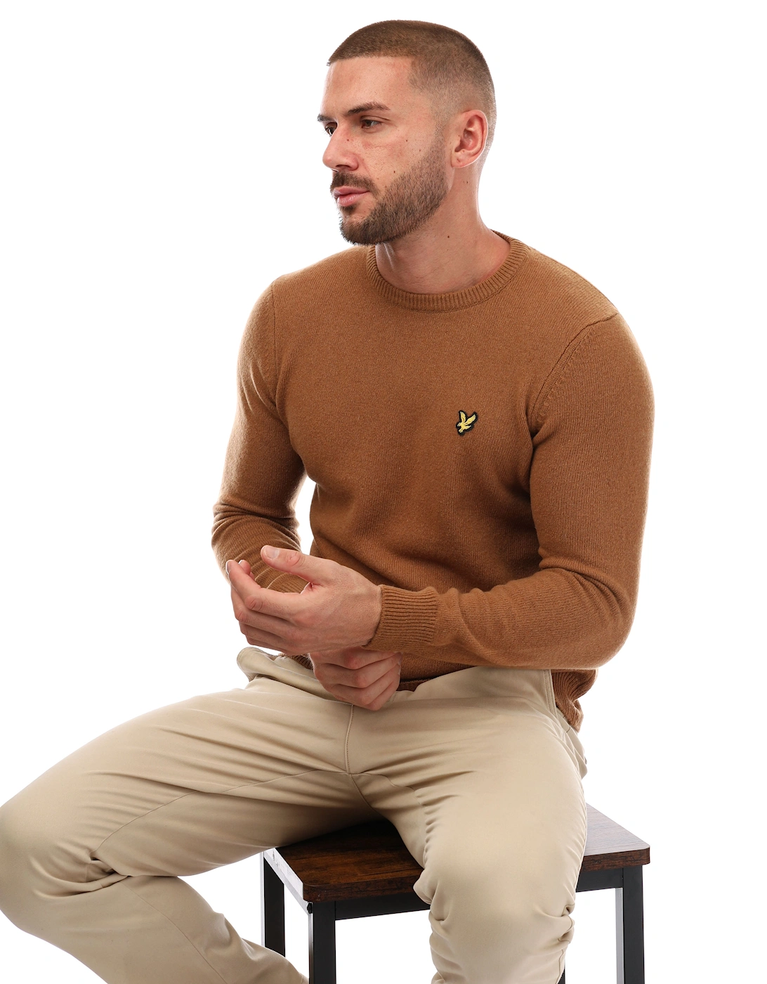 Mens Crew Neck Lambswool Blend Jumper