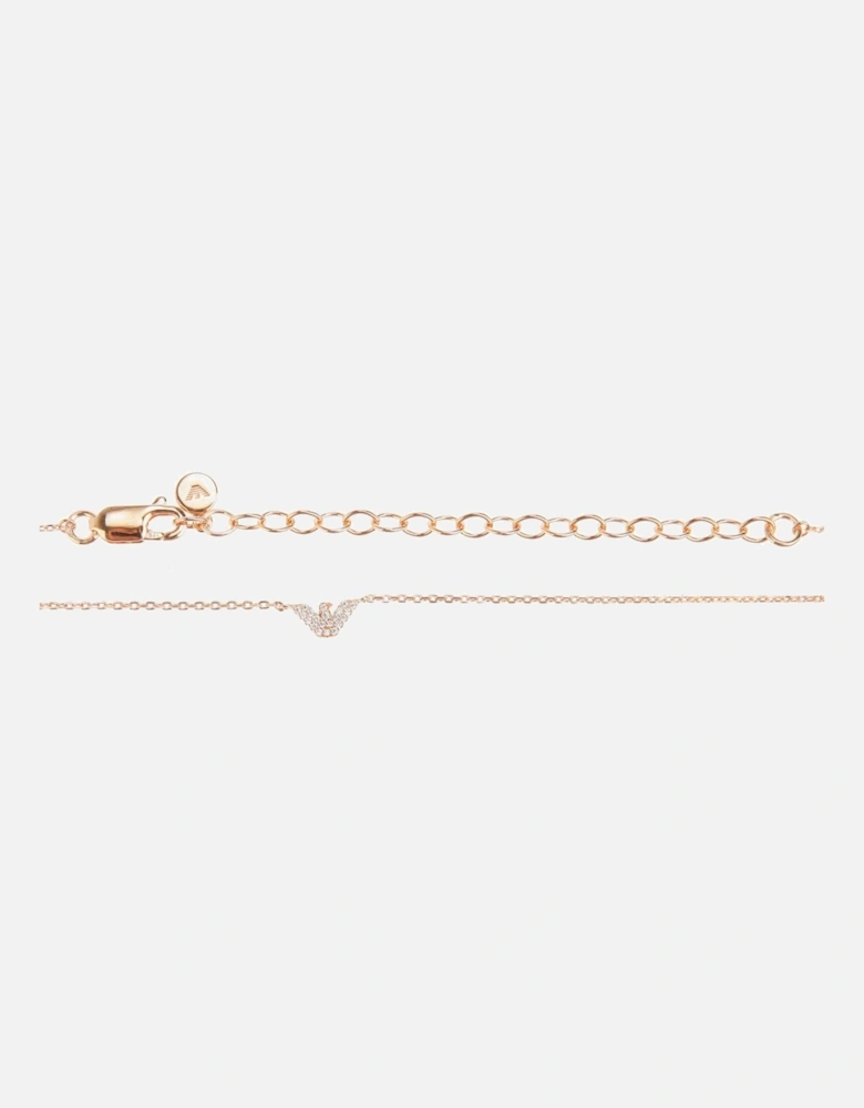 Womens Rose Gold-Tone Sterling Silver Necklace