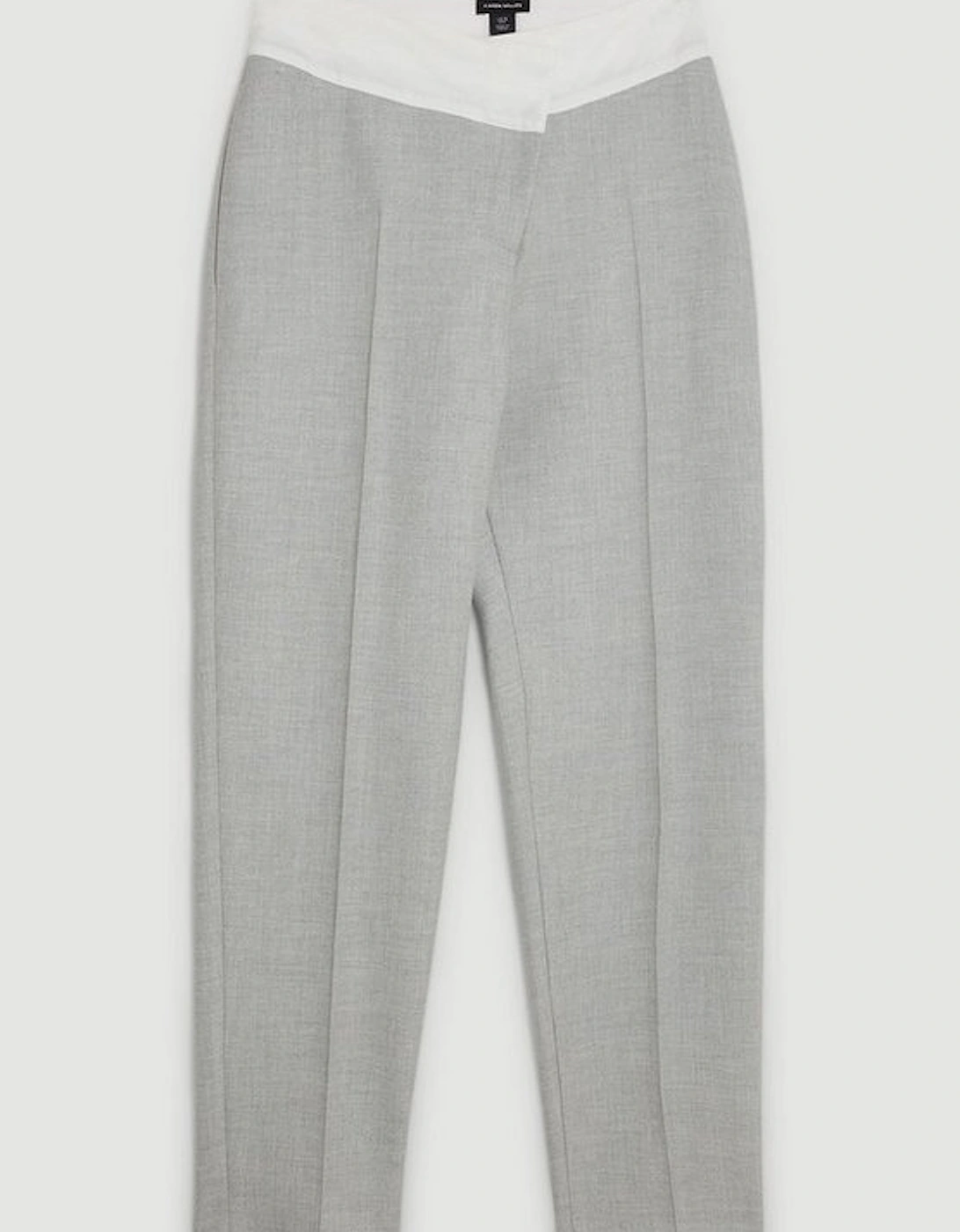 Tailored Asymmetric Waistband Detail Trousers