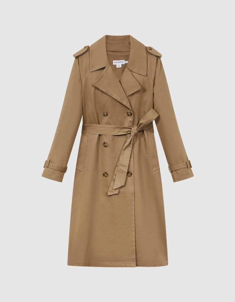 Good American Belted Trench Coat