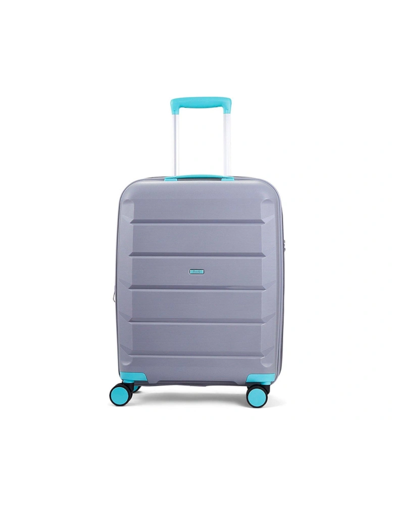 Tulum Hardshell 8-wheel spinner Medium Suitcase -Grey/Aqua