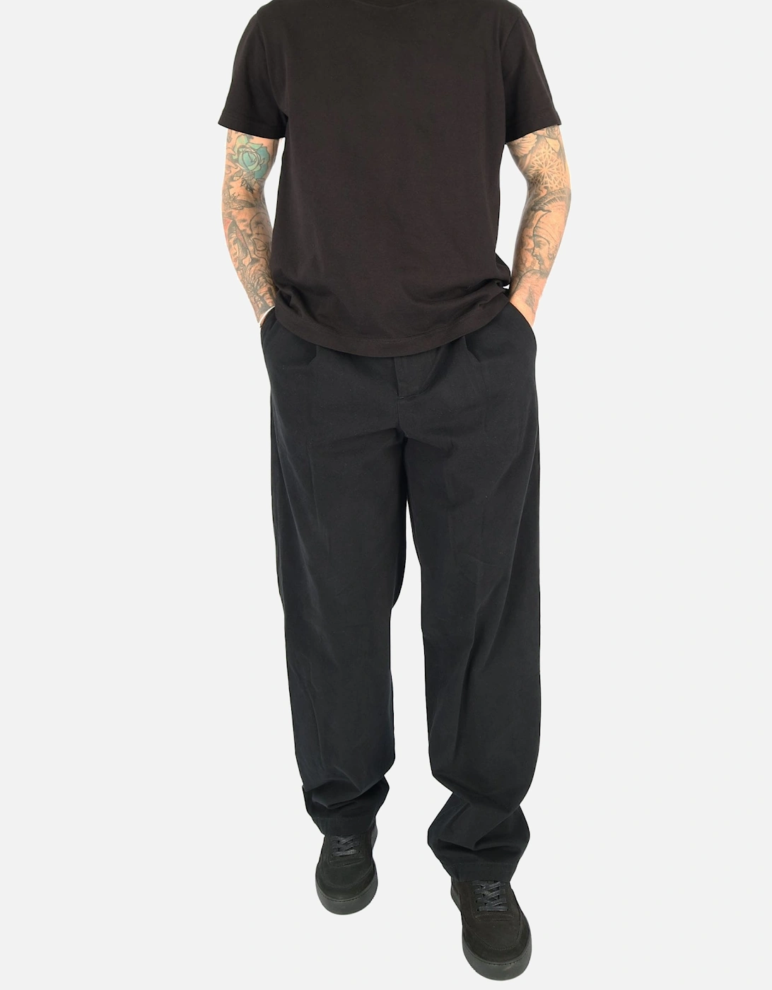 Milo Single Pleat Black Trouser