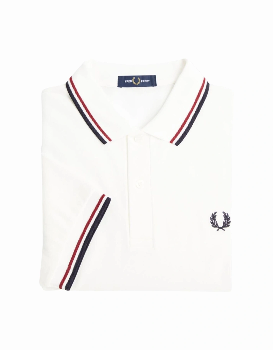 M3600 Twin Tipped FP SS Polo - White/Red/Navy