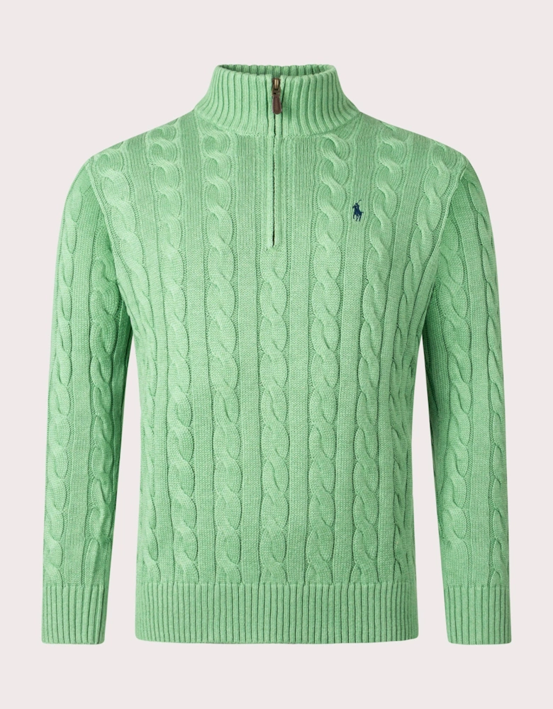 Cable Knit Quarter Zip Jumper