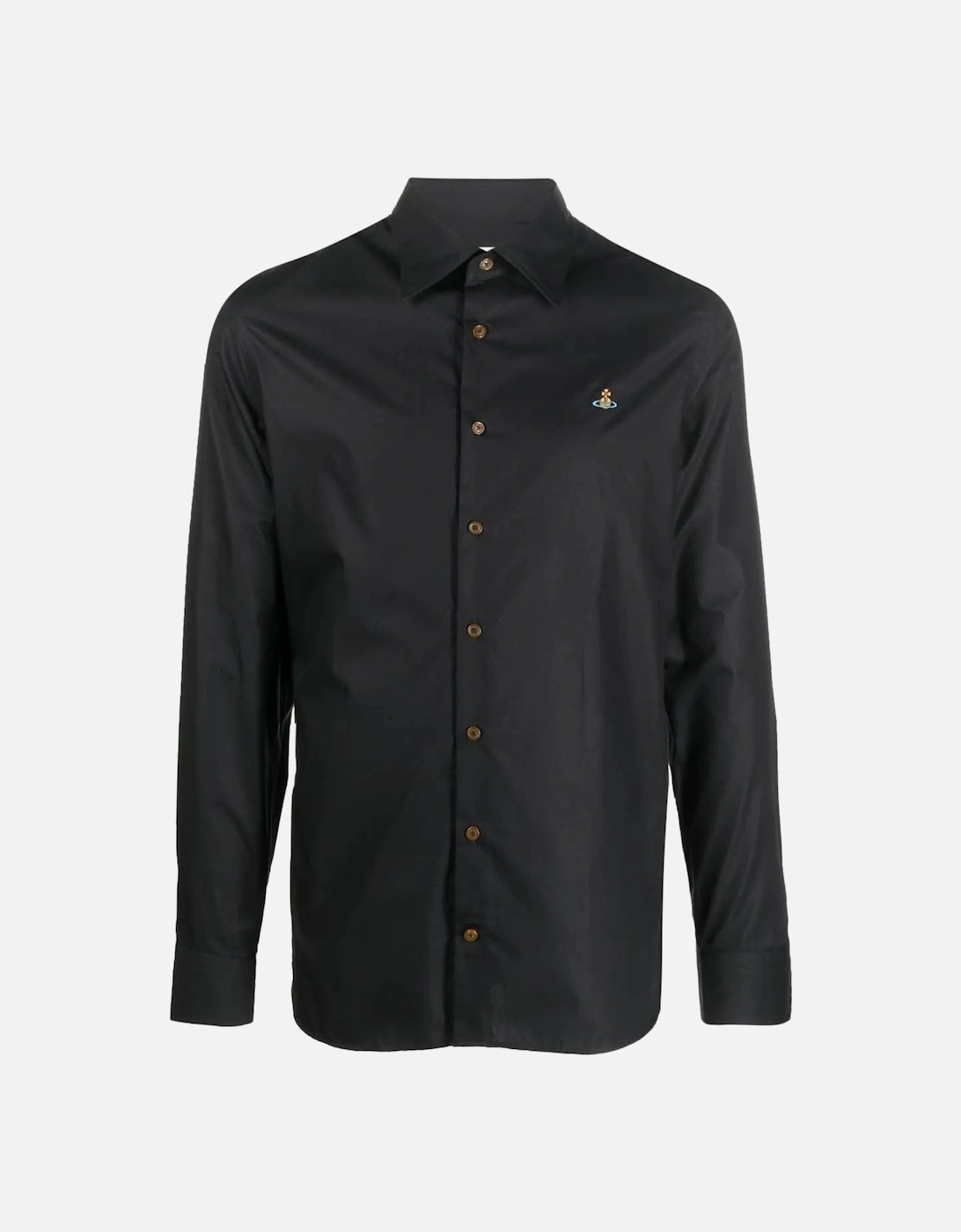 Slim Fit Cotton Ghost Shirt Black, 6 of 5